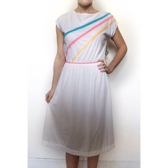 Vintage Dresses & Skirts - Deadstock Vintage 70s Striped Dress